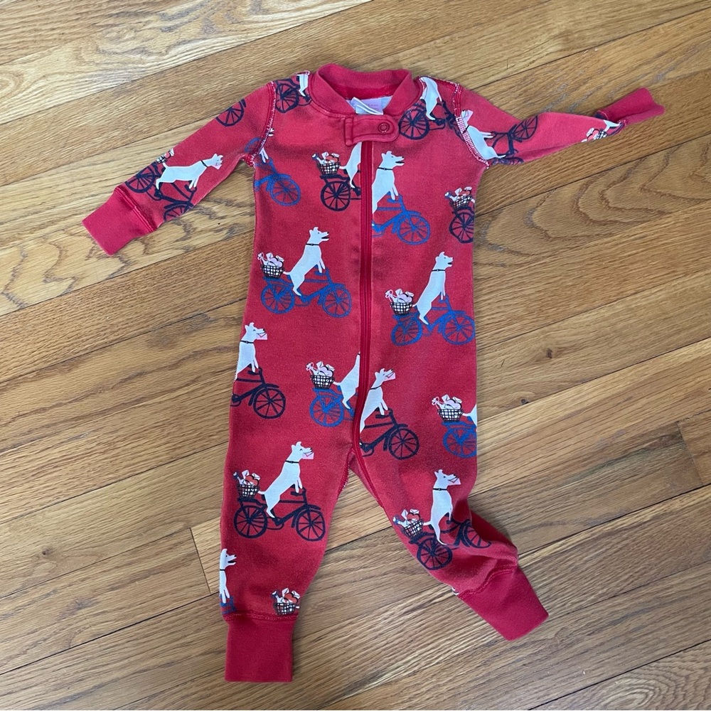 Hanna Andersson 3-6 m dog bike valentine pajamas